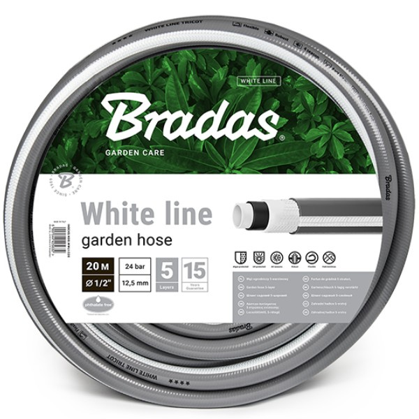 Gartenschlauch 5/8" 30m Weiße Linie Wwl5/830 5 Lagen Bradas 5670