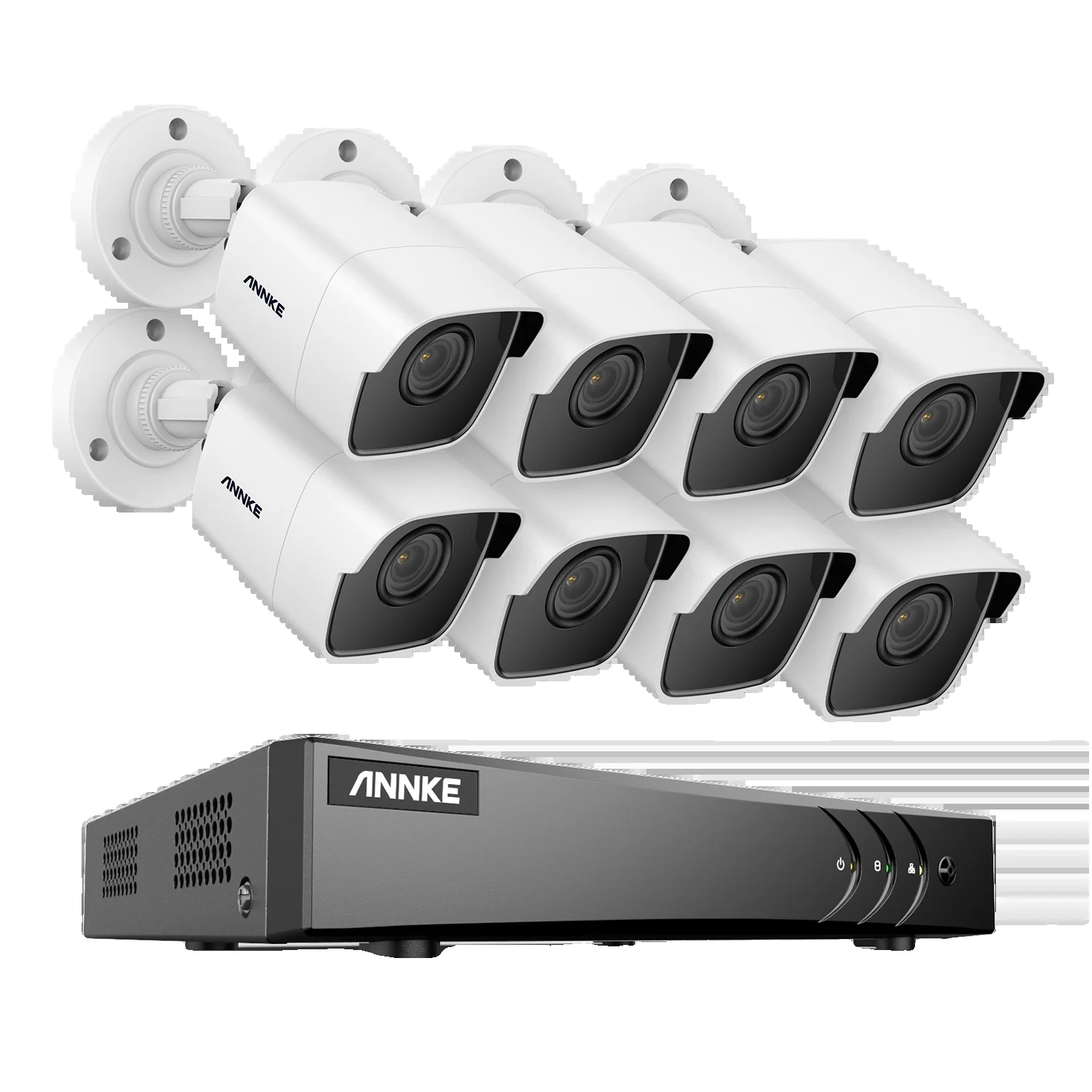 Sicherheitskamerasystem, 2 Mp Auflösung, Nachtsichtfunktion, 8-kanal-dvr, 8 Kameras, Keine