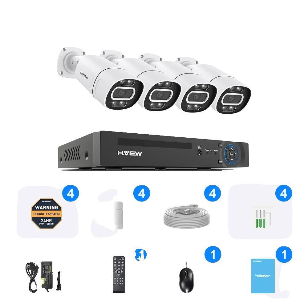 Sicherheitskamera, 8 Mp Auflösung, Nachtsichtfunktion, 2 X 5 Mp Kameras