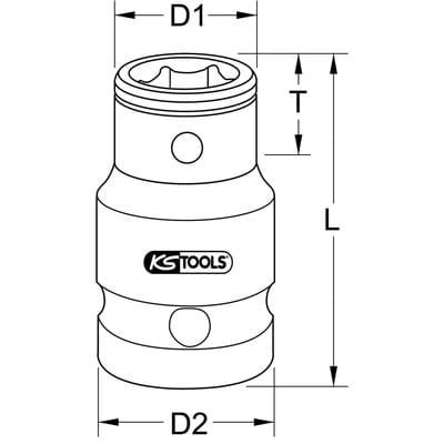1/2" Bit-Adapter-Stecknuss, 1/2" x 5/16", 38mm