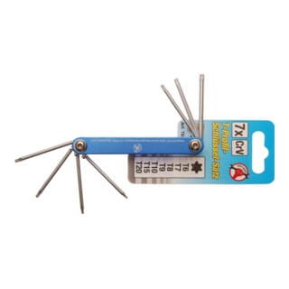 Klappschlüssel T-Profil (für Torx) T6 - T20 7-tlg.
