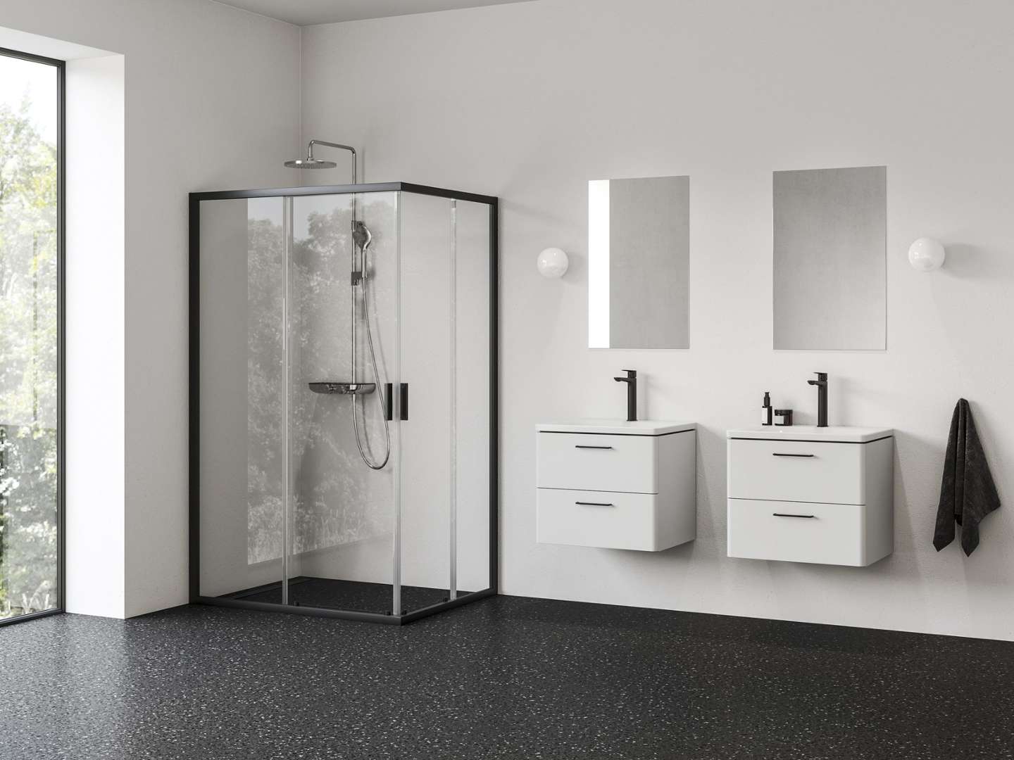 Ravak Blix Ii - Duschtür Nblrv2k-80, 80x195 Cm, Schwarz/klarglas 1xm40300z1