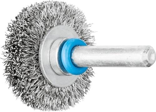 Pferd - Rundbürste ungezopft rbu Ø30x9 mm Schaft-Ø6 mm Edelstahl-Draht-Ø0,20