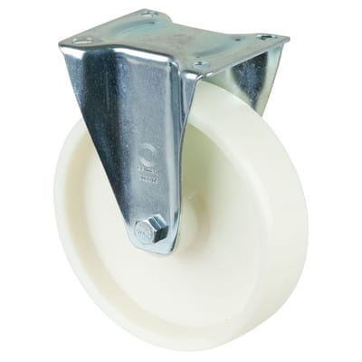 Bs-r Bockrolle 200mm L410.B10 Platte,Kst.weiß,RL