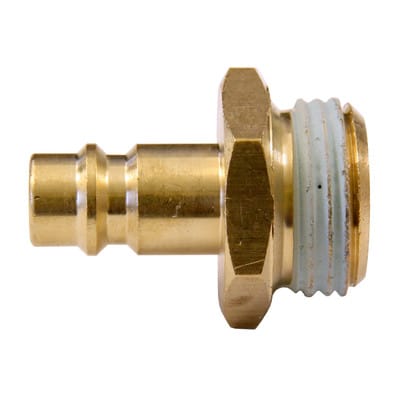 Euro Druckluft Stecknippel aus Messing mit Außengewinde 1/4'
