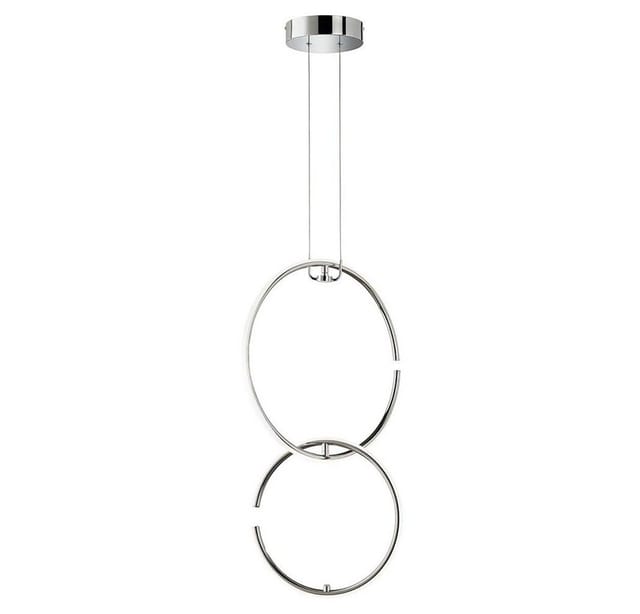 Pendellampe LED Hängeleuchte Esstischlampe Deckenlampe Wohnzimmer, Ring Design chrom, 17W 1650lm 4000K, LxBxH 45x21x230 cm Wofi 6989.02.01.0500