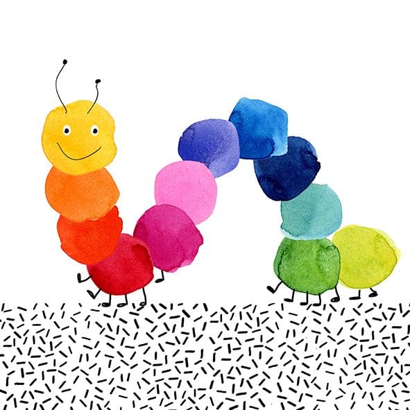 Braun&company - Servietten bunte Raupe, 33 x 33 cm 20er Pack Tischservietten