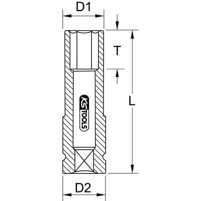 1/2' Alu-Felgen Kraft-Stecknuss robust, lang, 23mm