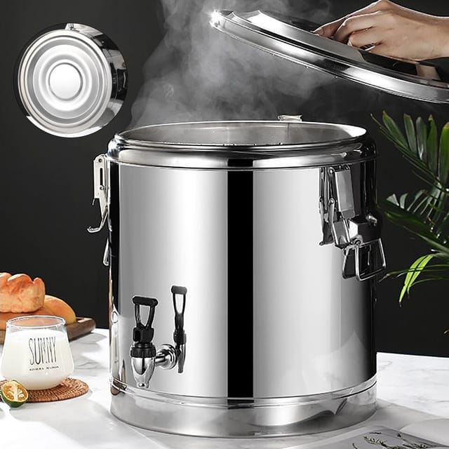 40L Edelstahl Thermo Transportbehälter Warmhaltebehälter Wärmehälter Kaltbehälter mit Deckel
