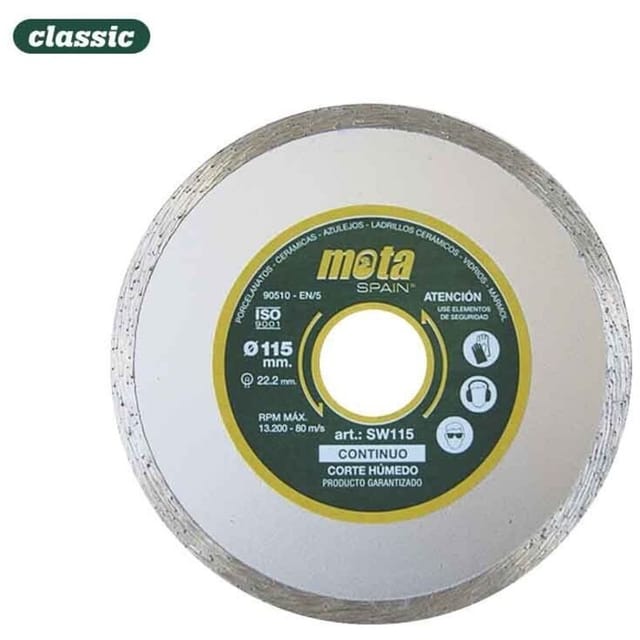 Glatte Diamantscheibe Nassschnitt Ø115mm CLP18 SW115 MOTA