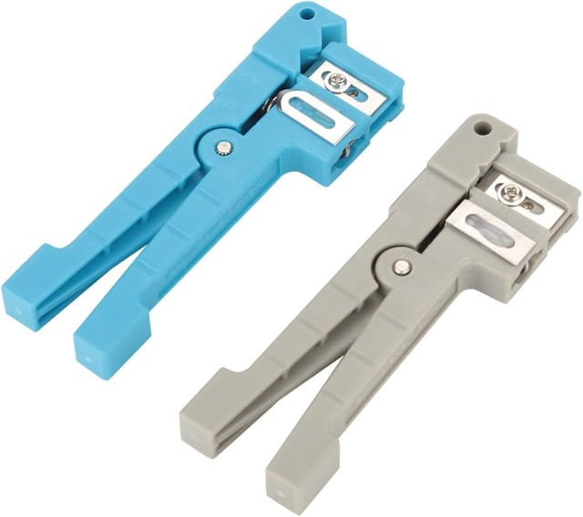 LWL-Sleeving Stripper Koaxialkabel Stripping Cutter Tool (45-162 + 45-163) Blau + Grau