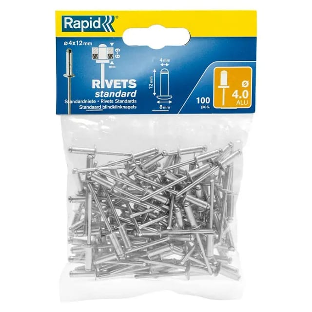 Rapid Blindnieten Standard ø 4 x 12 mm 100 Stk. Beutel