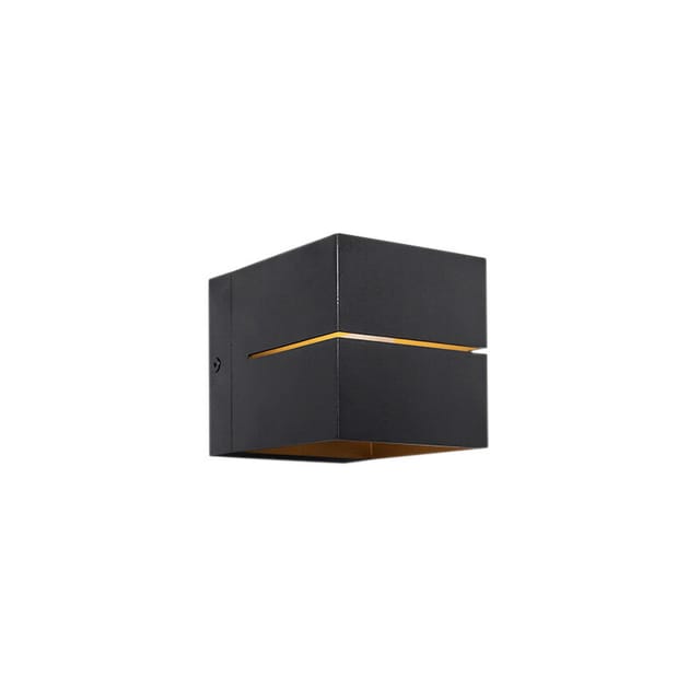 Modernes Set aus 4 Wandlampen in Schwarz mit Gold, 2-flammig – Transfer Groove