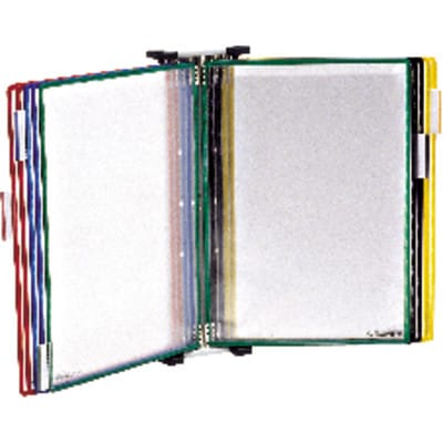 Wandhalterset 1x10 Sichttafeln farbig sortiert PVC-Folie m.Rahmen2St/KT Tarifold