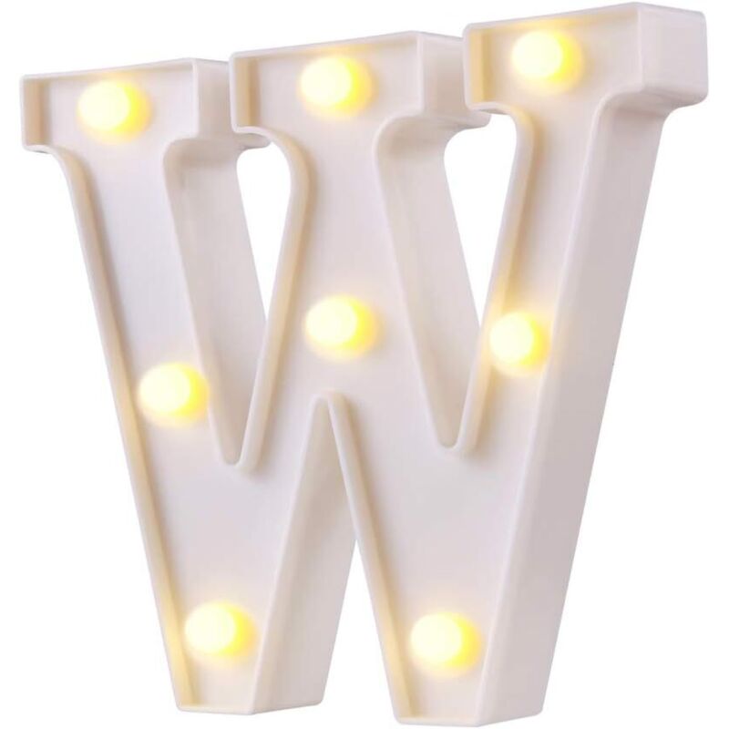 Led-leuchtbuchstaben, 26 Buchstaben, Ideal Für Hochzeiten, Partys Und Bars (weiß W) – Fei Yu