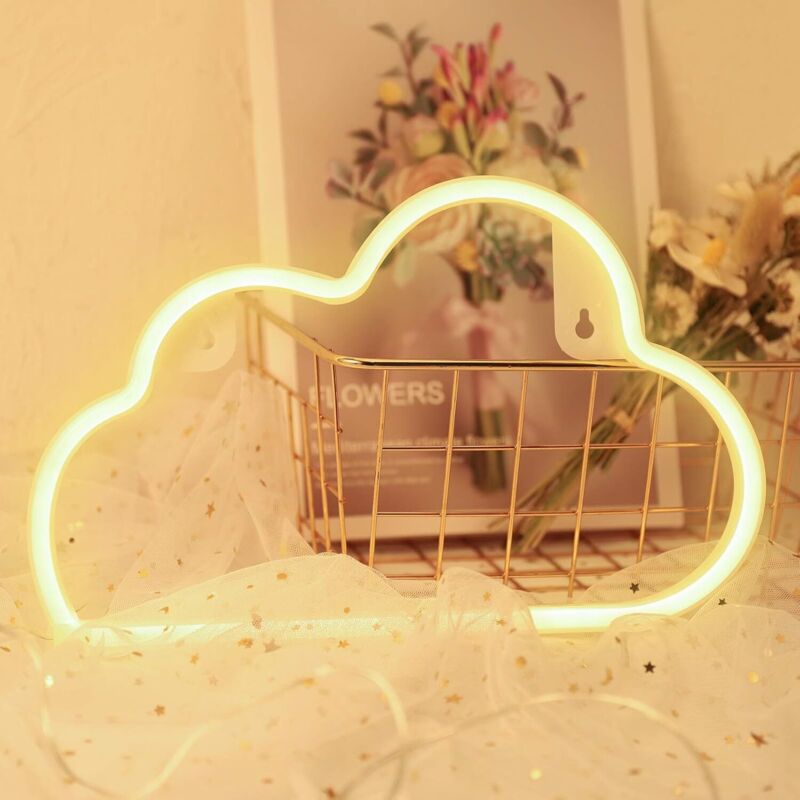 Warmweißes Neon-wolkenlichtschild, Niedliches Led-wolkenlicht Als Dekorative Leuchte Für Hochzeitswände – Fei Yu