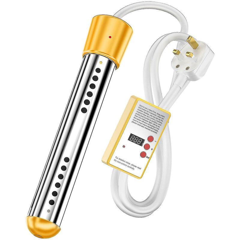 Elektrischer Tauchsieder (3000 W), Reise-tauchsieder, Edelstahl-tauchsieder, Elektrischer Schwimmbad-wassererhitzer – Uk-stecker