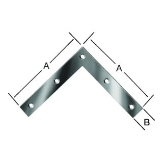 Tür-Eckwinkel l 120 x h 120mm Enden gerade Stahl verzinkt - Vormann