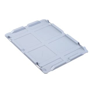 Scharnierdeckel pp L600xB400mm grau für Transportstapelkasten