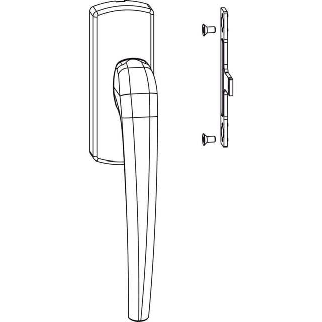 Maco - skb-z Drehgriff für Aufsatzgetriebe, links, Aluminium silber eloxiert