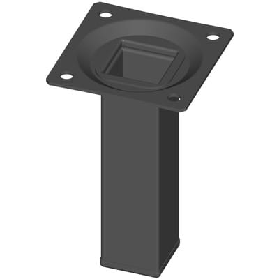 Element System - Möbelfüße Tischbeine (quadratische) Möbelbeine Tischfuß 25x100 mm Stahl schwarz