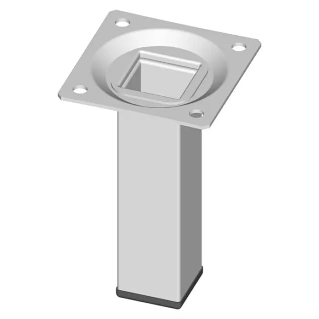Möbelfuß weiß 25 x 25 mm Höhe 100 mm Anschraubplatte