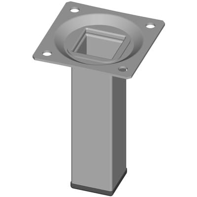 Element System - Möbelfüße Tischbeine (quadratische) Möbelbeine 25x100 mm Tischfuß Stahl silber