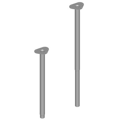 Teleskop-Fuss silberfarb. 800-1200mm rd.50mm