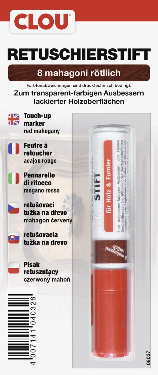 Clou Retuschierstift mahagoni rötlich Holzpaste & Holzkitt