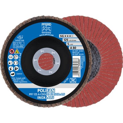 Fächerschleifscheibe a-cool sg gerade 125mm K80 Pferd