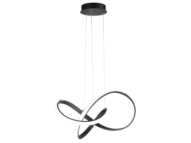 Wofi - led Pendelleuchte indigo in Schwarz geschwungen, ø 55cm