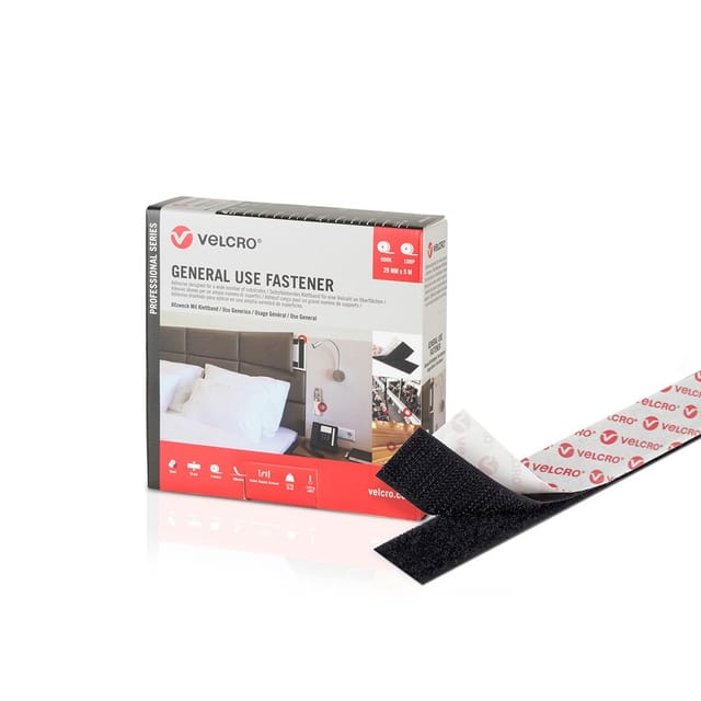 FP - velcro Klettband General Use Fastener 20mm x 5m, schwarz