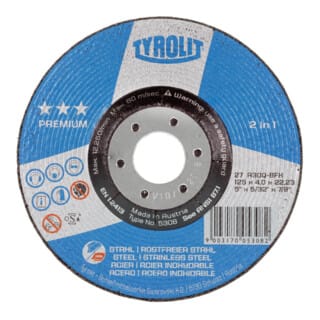 TYROLIT Schruppscheibe Premium A30Q-BFX 125 x 4 mm 2in1 Form 27