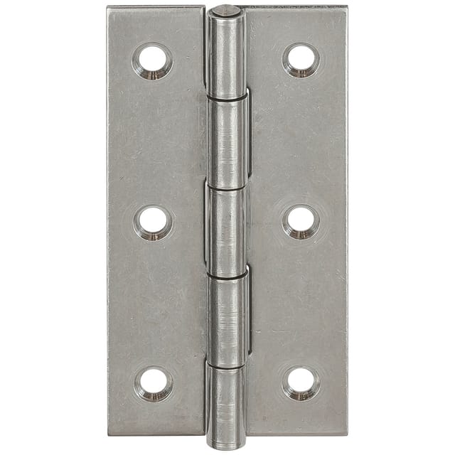 Vormann - Schmales Scharnier Edelstahl (V2A), 100 x 52, gerollt, Edelstahlstift