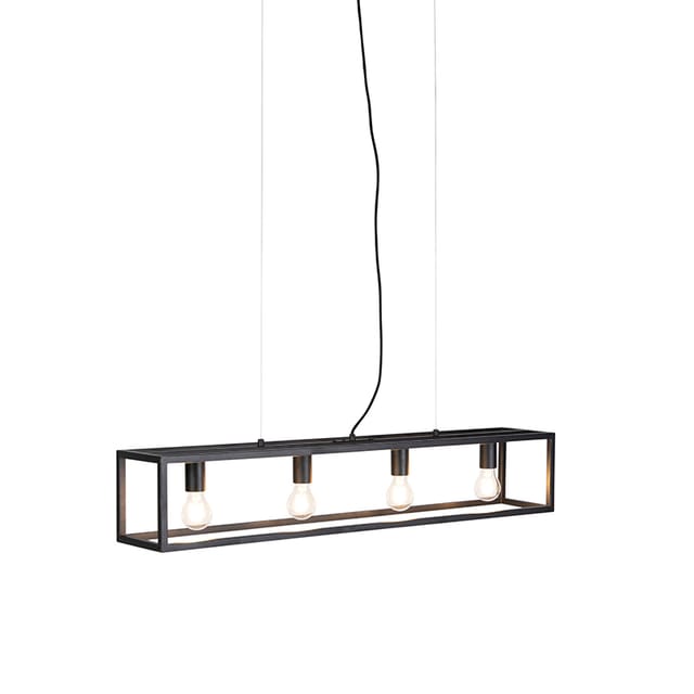 Industrie Hängelampe Schwarz 4-flammig - Cage 4