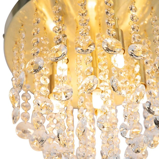 Klassische Deckenleuchte Gold mit Glas - Medusa
