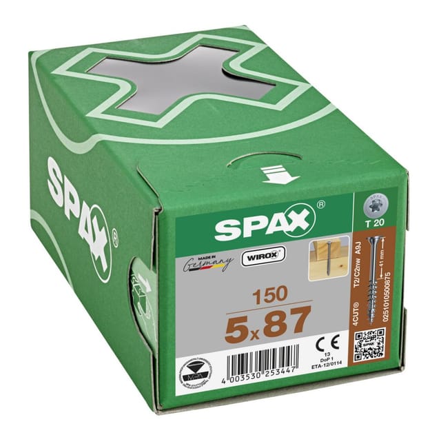 Spax - 5x87 Tellerkopf Ohne Linse T-Star Plus T20 Gewindelänge 46 Mm Wirox