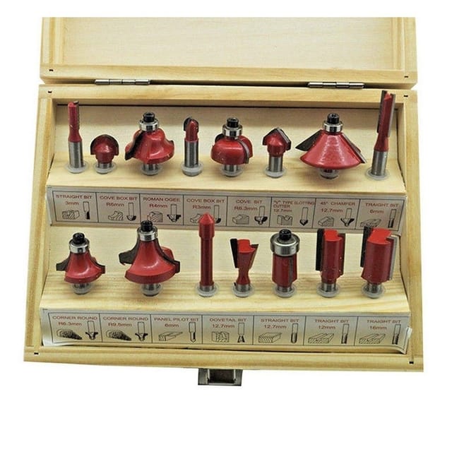 Trade Shop - SET 15 FRESH FRESH FÜR LEGNO ZU SCANAL, UM FRESATRICE SANALATURE 6.35MM -