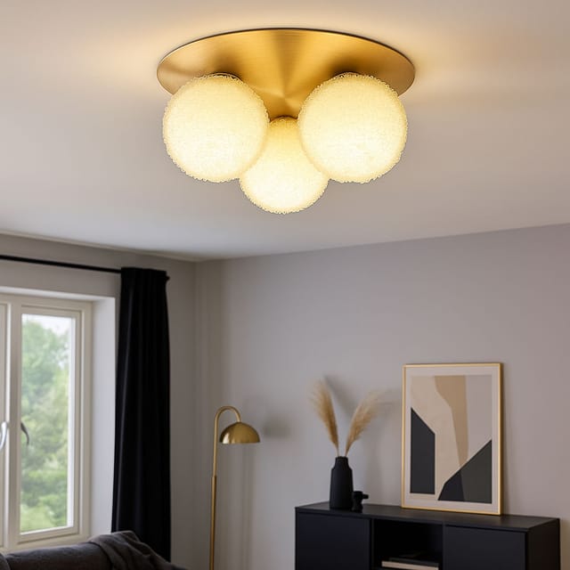 Globo - Design Decken Strahler Kugel Leuchte Glas Lampe Alu-Geflecht Wohn Ess Zimmer Beleuchtung 5962-3