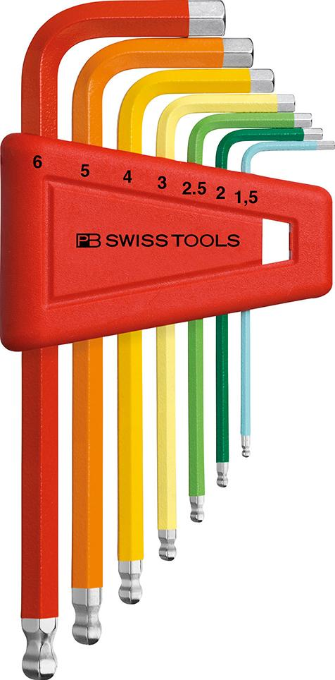 FP - Winkelschraubendreher- Satz im Kunststoffhalter 7-teilig 1,5-6mm Rainbow Kugelko