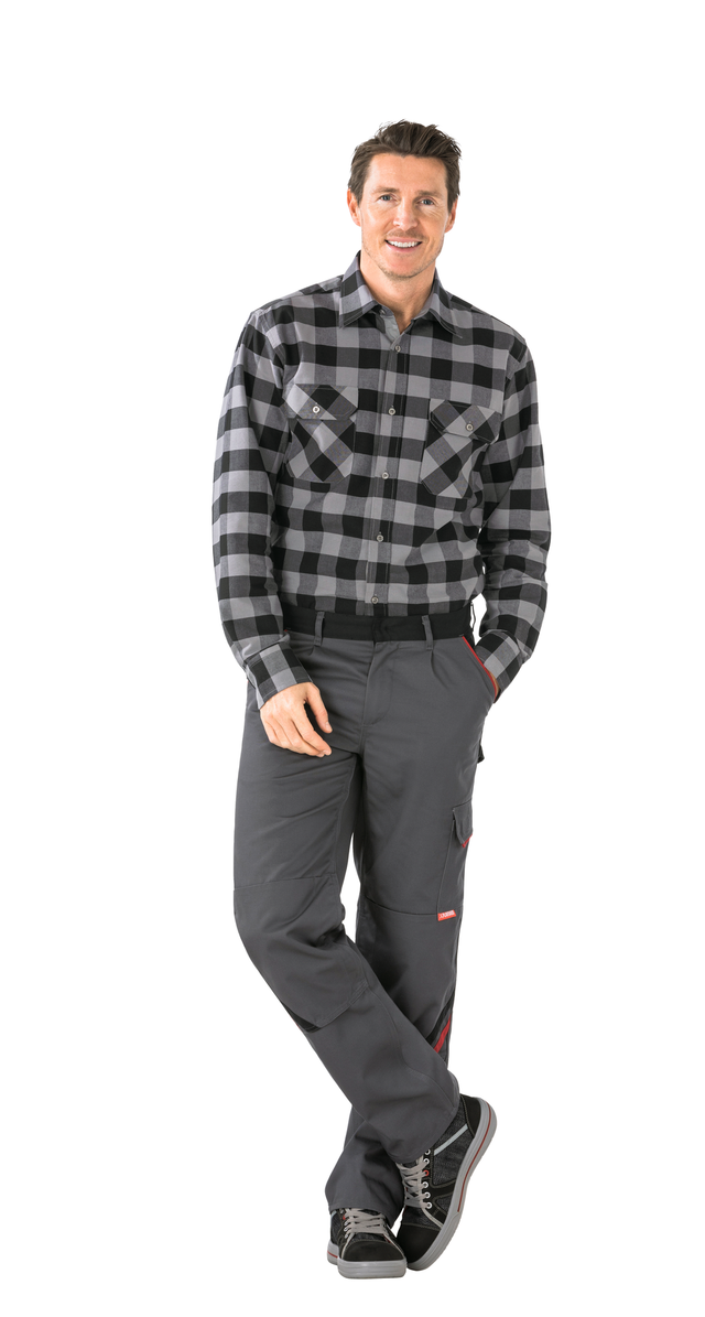 Planam Highline Bundhose schiefer/schwarz/rot 102