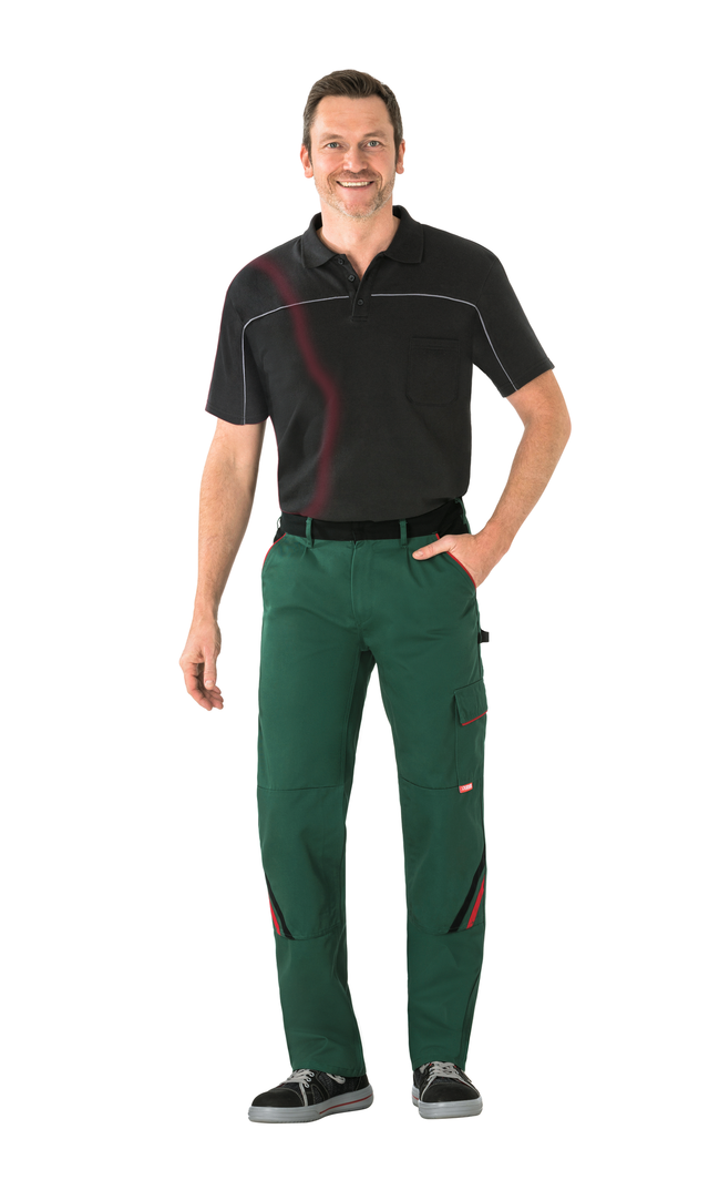 Planam Highline Bundhose grün/schwarz/rot 38