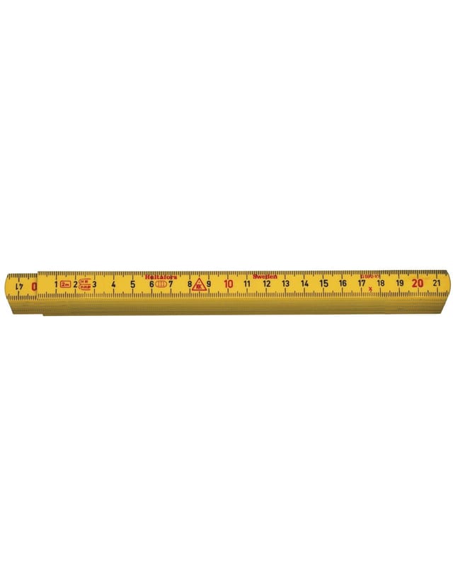 Gelber Fiberglas-Faltmesser 2 m x 15 mm HULTAFORS