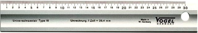 Lineal, Aluminium, Mit Fase, Länge 300 Mm, Querschnitt 50 X 5 Mm Vogel 1795300030
