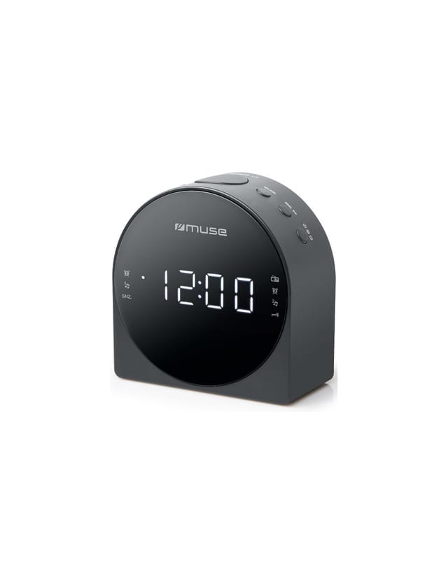 Schwarzes doppelweckerradio Muse m185cr