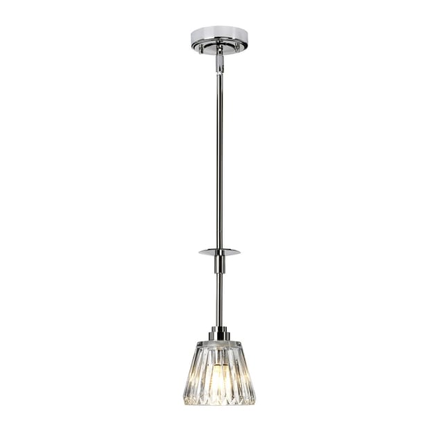 Agatha - 1 Licht Deckenpendelleuchte Chrom poliert IP44, G9 - Elstead