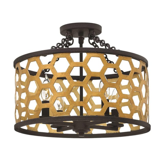Elstead - Deckenleuchte Designlampe Wohnzimmerleuchte Stahl Glas d 40,6 cm 4 Flammig