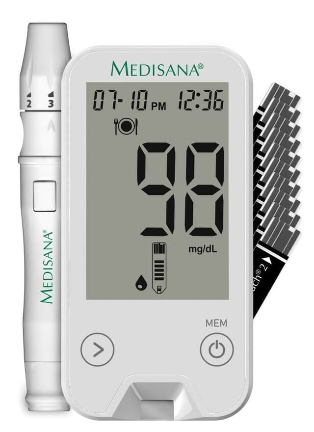 Medisana - Blutzuckermessgerät MediTouch 2 mg/dl inkl Teststreifen Lanzetten