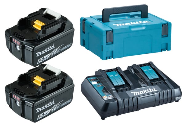 Pack 2 Batterien BL1860B DC18RD Makpac Makita 198077-8