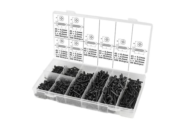 Dema - Linsen Blechschrauben Linsenkopf Schrauben Sortiment 750tlg. Kreuzschlitz Set